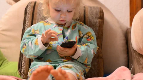 Baby Playing with Phone Stock Footage 33403189