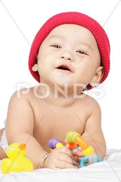 The baby playing Stock Photos