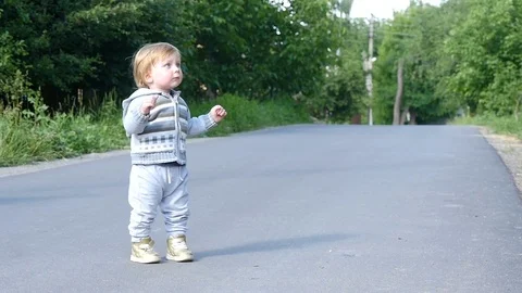 Baby Practicing First Steps Stock Footage