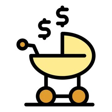 Baby pram icon vector flat Illustrazione stock