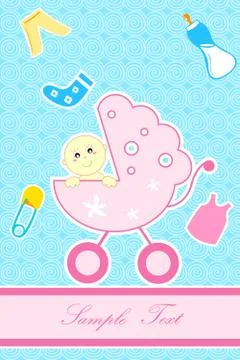 Baby in pram Stock Illustration