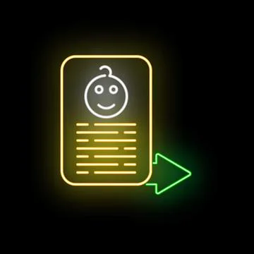 Baby profile identity data storing and sending online Illustrazione stock