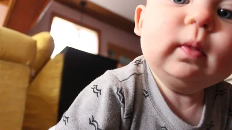 Baby reaches camera Stock Footage 105539235
