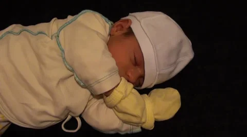 Baby in REM sleep Stock Footage 34125758