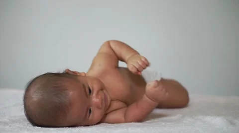 Baby Rolling Over Video stock 68339192