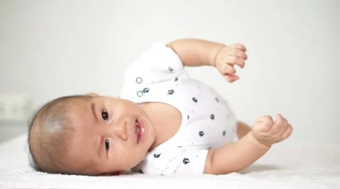 Baby Rolling Over Stock Footage 68339704