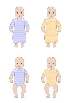 Baby in romper. Stock Illustration