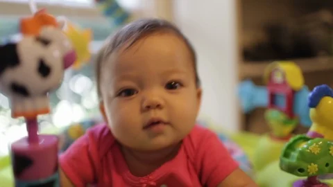 Baby Saying Baba to Camera with Audio 動画素材 91330971