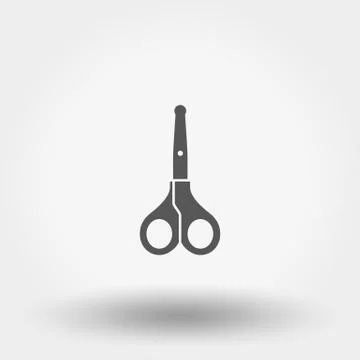 Baby scissors. Icon. Vector illustration. Silhouette. Flat design Stock Illustration