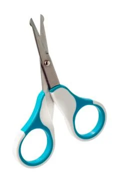 Baby Scissors with Rounded Tips isolated on a white background Stock Photos