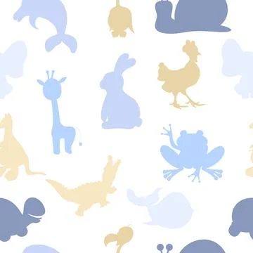 Baby seamless pattern with animals. Stock Illustration