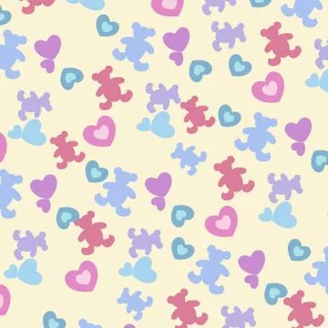Baby seamless pattern with bears Stock Illustration