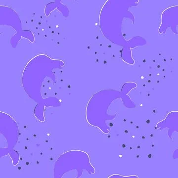 Baby seamless pattern with dolphin. Stock Illustration