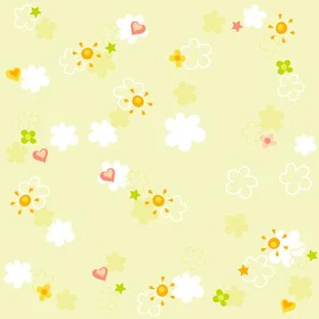 Baby seamless pattern with flowers. Stock Illustration