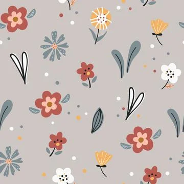 Baby seamless pattern with flowers. Stock Illustration