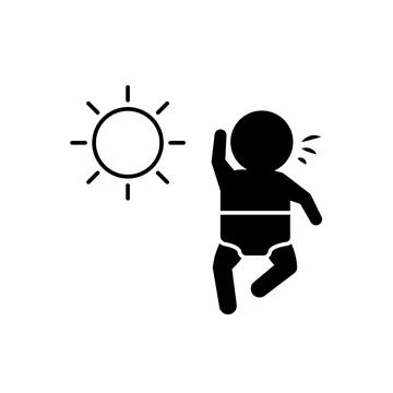 Baby sensitive to sun icon. Element of baby icon Stock Illustration
