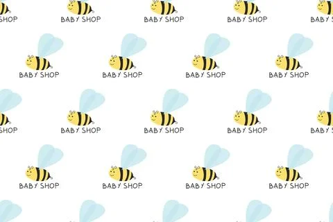 Baby shop seamless pattern background Stock Illustration