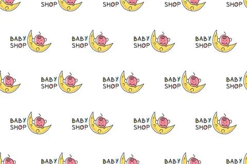 Baby shop seamless pattern background Stock Illustration