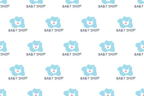 Baby shop seamless pattern background Stock Illustration