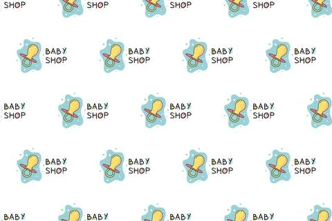 Baby shop seamless pattern background Illustrazione stock
