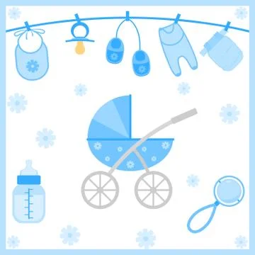 Baby Shower Boy Stock Illustration