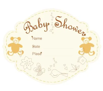 Baby shower card vector Stockillustratie