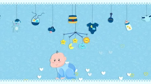 baby shower concept animation,baby boy,h... | Stock Video | Pond5