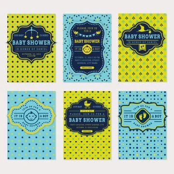 Baby shower invitations. Stock Illustration