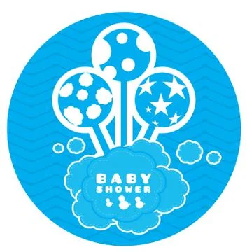 Baby shower label Illustrazione stock