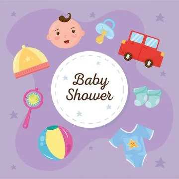 Baby Shower Illustrations ~ Stock Baby Shower Vectors
