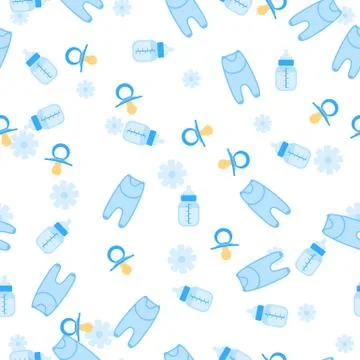 Baby Shower Seamless Pattern Stock Illustration