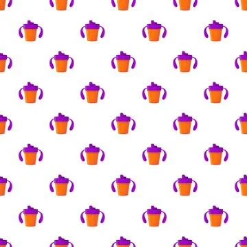 Baby sippy cup design creating a seamless pattern Illustration