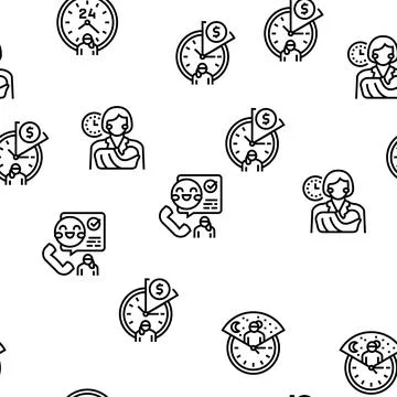 Baby Sitting Work Occupation Vector Seamless Pattern Stockillustratie