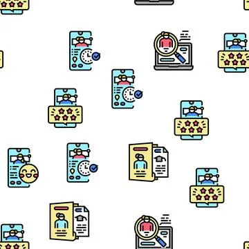 Baby Sitting Work Occupation Vector Seamless Pattern Ilustración de archivo