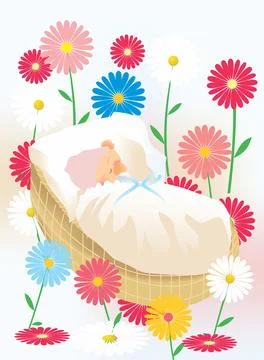 Baby sleep, Stock Illustration