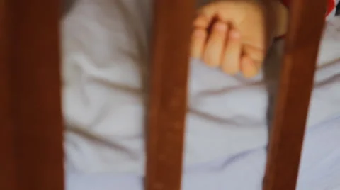 Baby sleeping in the crib Video stock 49446963