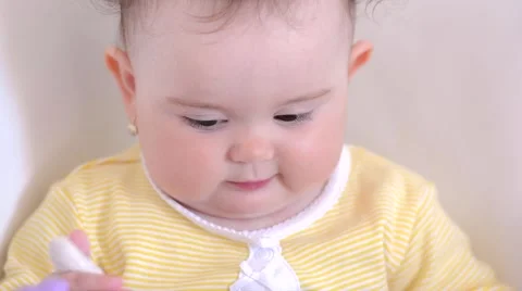 Baby smiling at the camera Video stock 53775398