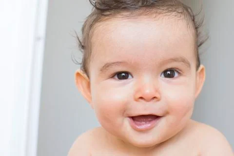 Baby smiling, portrait Stock Photos