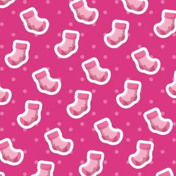 Baby socks clothes pattern background Stock Illustration