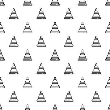 Baby stacking ring toy seamless line pattern background Illustrazione stock