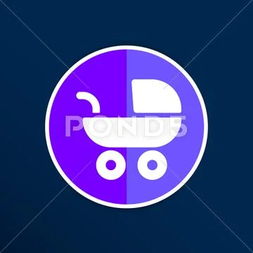 Baby stroller icon, maternity wheel illustration born pram Stock Illustrationen