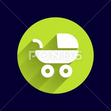 Baby stroller icon, maternity wheel illustration born pram Stock Illustrationen