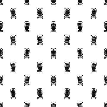 Baby stroller icon pattern black and white Stock Illustration