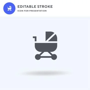 Baby Stroller icon vector, filled flat sign, solid pictogram isolated on whit イラスト素材
