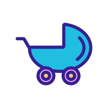 Baby stroller icon vector. Isolated contour symbol illustration Stock Illustration