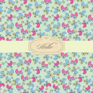 Baby stroller label Stock-Illustration