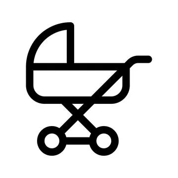 Baby stroller line icon. Vector graphics Stock Illustration