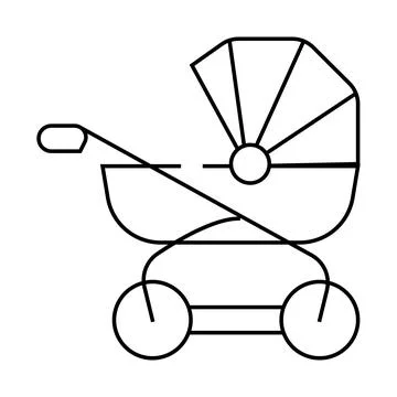 Baby stroller line icon vector illustration black Stock-Illustration