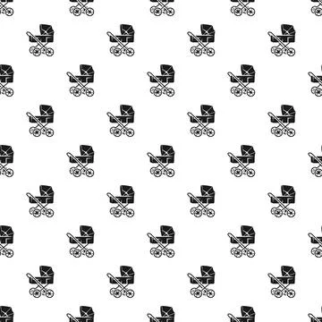 Baby stroller pattern creating an infant care design Stock Illustration