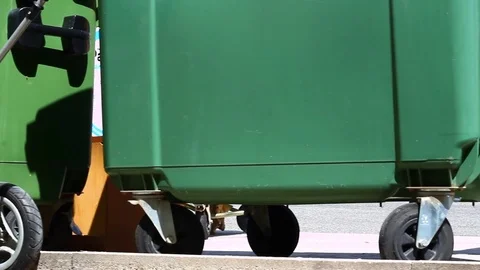 Baby stroller ready for dispose, for a trash Stock Footage 80222015